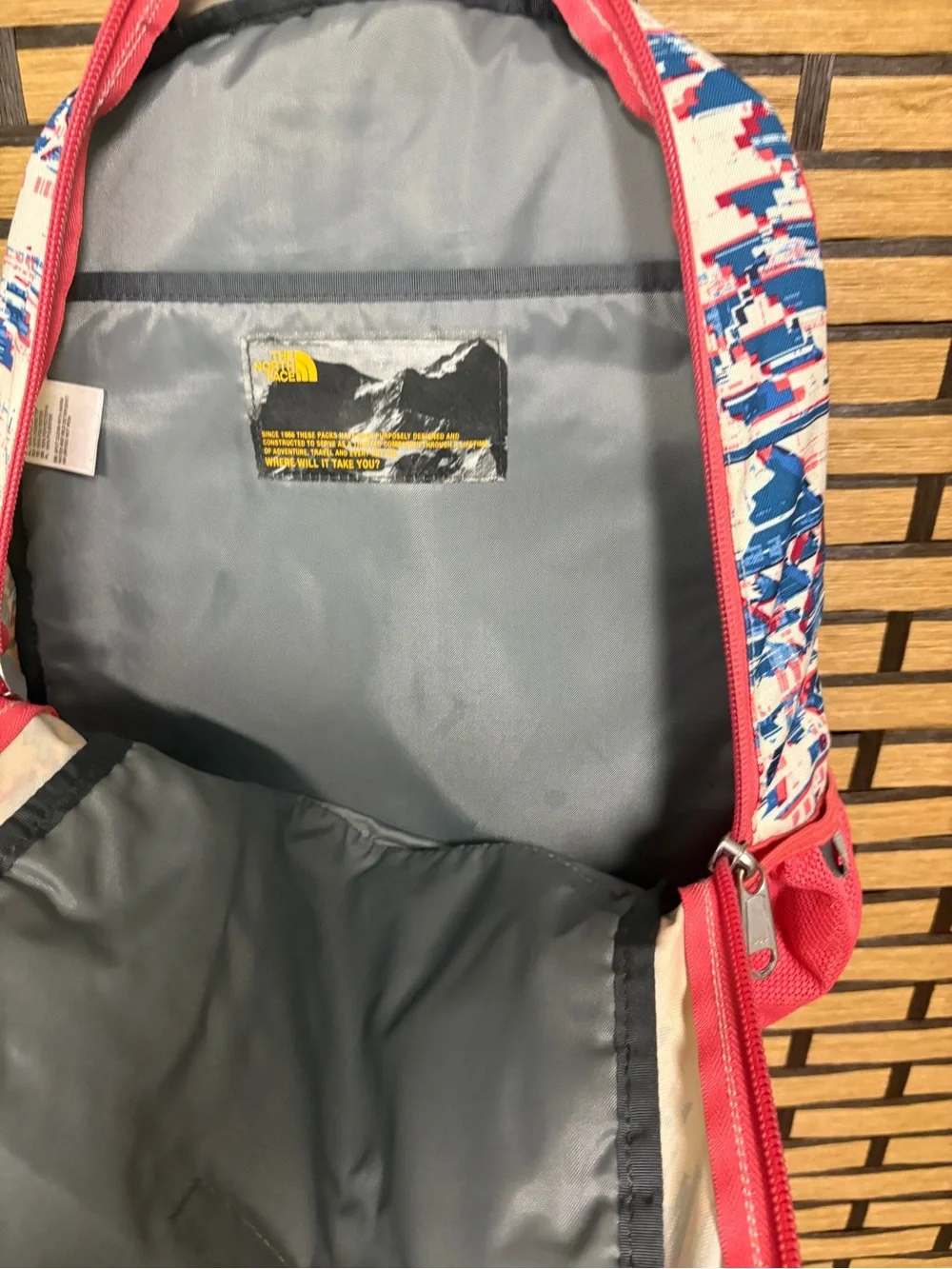 The North Face Coral And Blue Jester Backpack